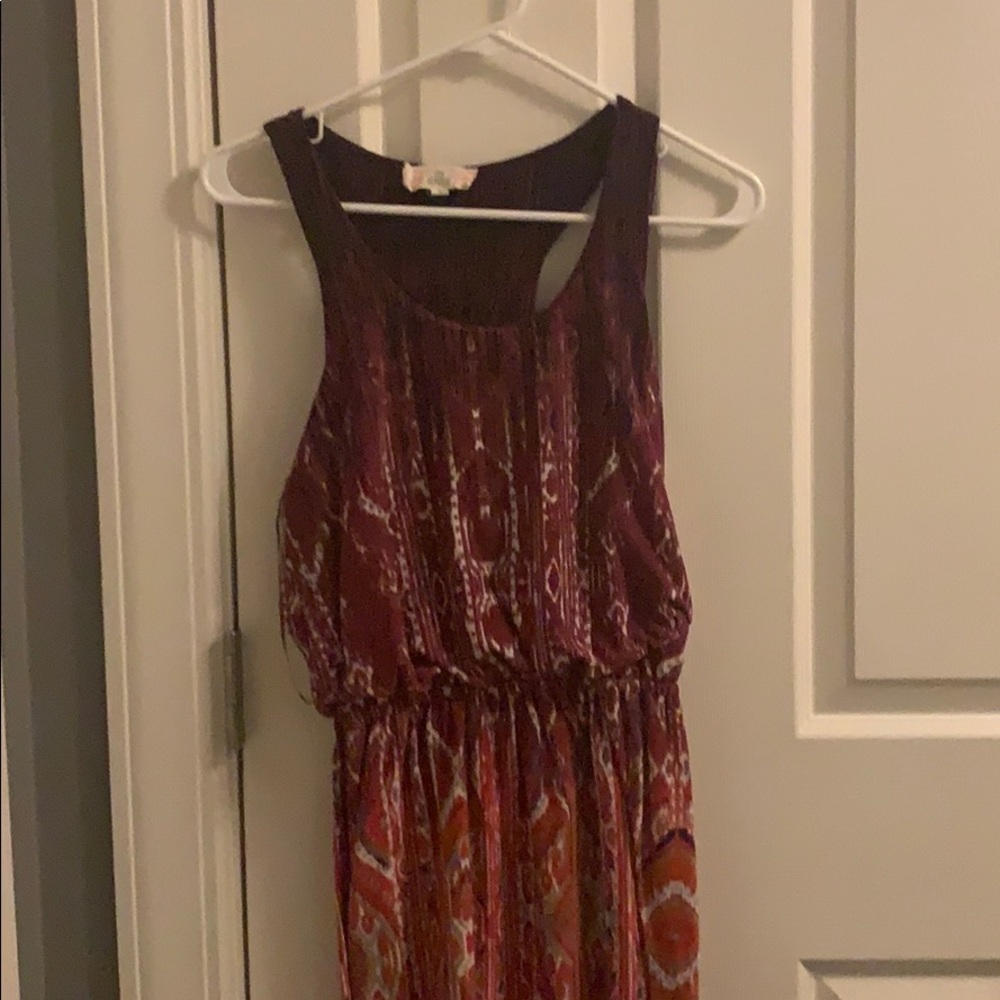 Multi colored razor back maxi dress